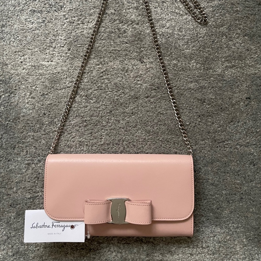 Salvatore Ferragamo Vara Bow Pink Leather Mini Bag